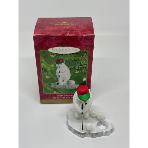 VTG 2000 Hallmark Keepsake Ornament 3.75" Golfer Supreme Polar Bear Edition - Picture 2 of 6